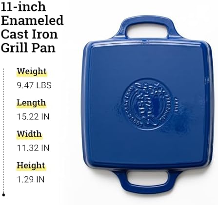 Lodge USA Enamel 11 Inch Grill Pan, Smooth Sailing