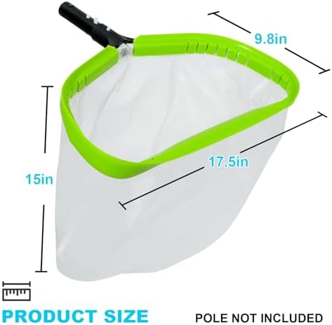 Pool Net,Professional Ultra Fine Mesh Pool Leaf Skimmer Nets for Silt, Sand,Pollen Debris Cleaning with Super Extra Fine Nylon Deep Bag,Heavy Duty Aluminum Frame & Handle Rake(Pole Not Included)