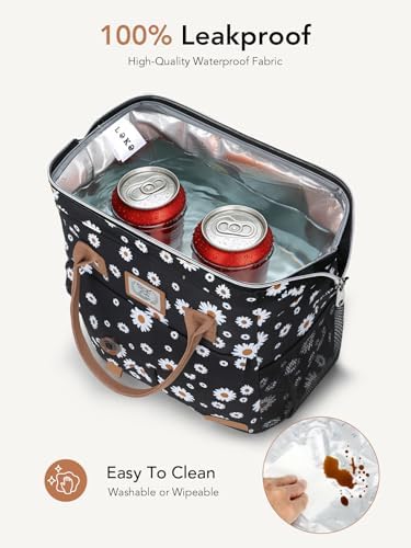 Lekesky Insulated Lunch Bag Portable Lunch Bag for Women-11L, Daisy