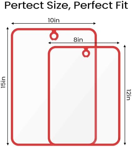 Glass Cutting Board,Tempered Glass Cutting Board for Kitchen Counter,Chopping Board with Non-Slip Edges,Hanging Hole,Scratch Resistant,Heat Resistant,15x10 & 12x8 2PCS