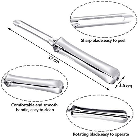 Mudder 5 Pcs Potato Peeler Vegetable Stainless Steel Rotary Peeling Tools
