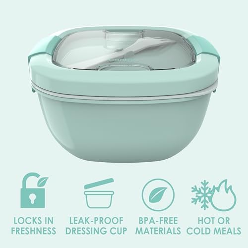 Bentgo Salad Container, Lunch Bowl with 4-Compartment Toppings Tray, 54 oz