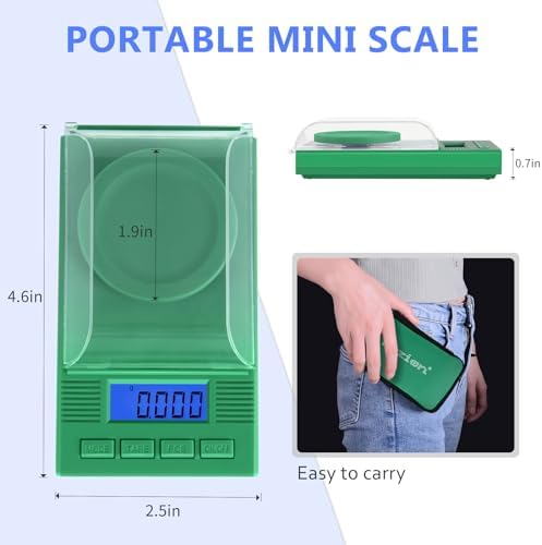 Fuzion Digital Milligram Scale 50g/0.001g, Powder Scale 6-in-1 Kit
