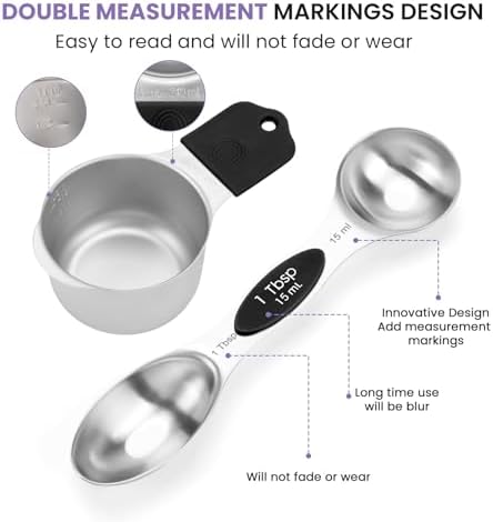 Magnetic Measuring Cups and Spoons Set-Heavy Duty 304 Stainless Steel
