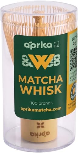 Aprika Life Matcha Whisk, Bamboo 100 Prong Chasen for Matcha Powder, Japanese Tea Ceremony Tool for Latte Drinks