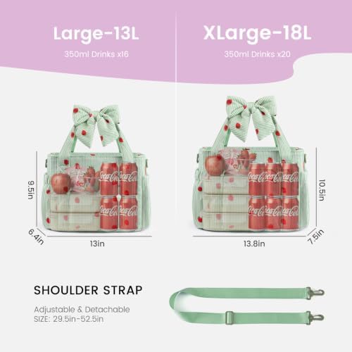 LOVEVOOK Insulated Lunch Box for Women,Adult Lunch Cooler Tote Bag with Bow