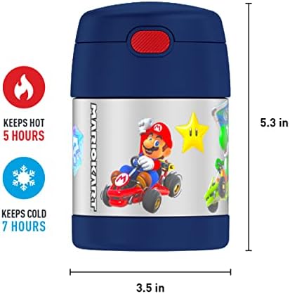 THERMOS FUNTAINER Kids Food Jar with Spoon, 10oz, Mario Kart
