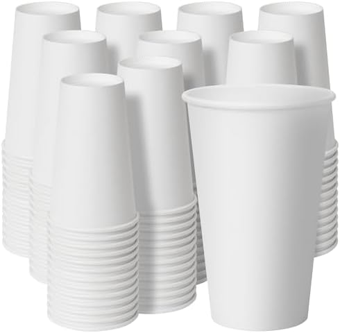 RACETOP Disposable Paper Coffee Cups 16 oz 500 Pack