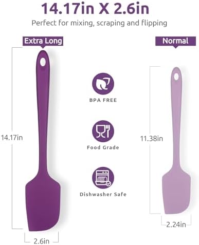 U-Taste 14in Extra Large Silicone Spatula, 600°F Heat Resistant, Purple