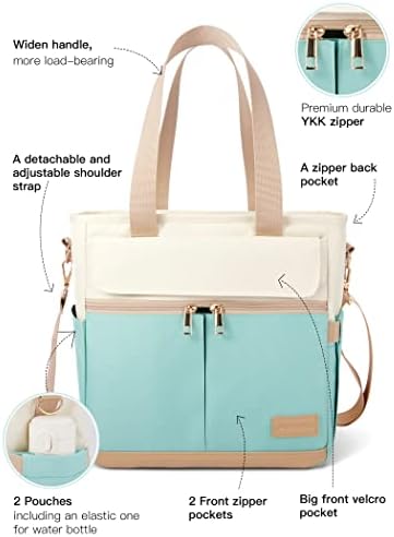 JOYHILL Lunch Bag for Women, Lunch Tote Leakproof Insulated Lunch Box with Shoulder Strap, Adult Reusable Lunch Cooler Tote Bags for Work Picnic Camping Beach (E-GREEN)