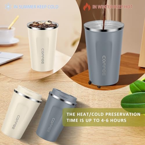 CS COSDDI 12 oz Coffee mug - Stainless Steel Coffee Cup with Leakproof Lid