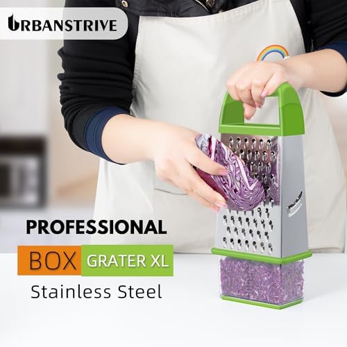 Cheese Grater With Container Box Grater Stainless Steel Kitchen Green