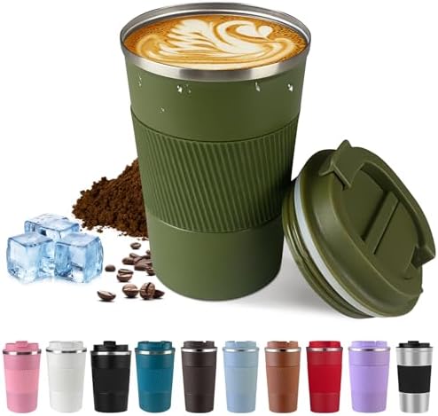 Vacuum Insulated Stainless Steel Travel Coffee Mug,Leak Proof Cup with Lid