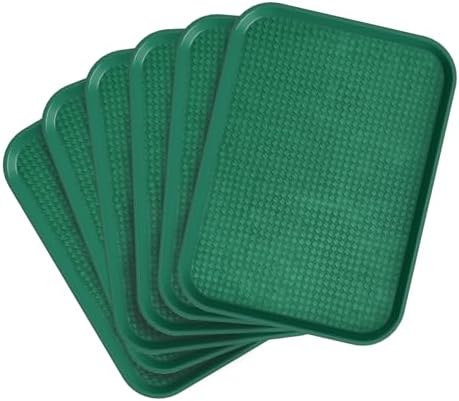 Commercial Fast Food Serving Trays, Small, 14" x 10", 6 Pack, Green
