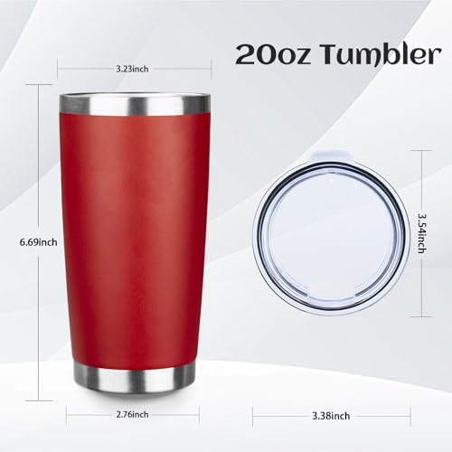 StarSpeed 20oz Stainless Steel Travel Coffee Tumbler,Wine Red
