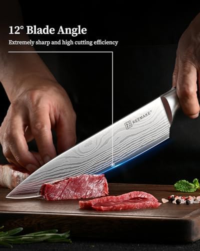 KEEMAKE 3 Pieces Kitchen Knife Set, Professional Ultra Sharp Chef Knife Set
