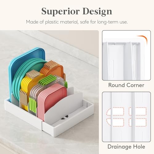 Lifewit Kitchen Cabinet Organizer for Food Contanier Lid with 9 Sections