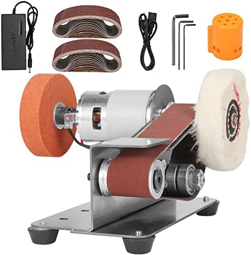 3-in-1 Mini Belt Sander 7-Speed Knife Sharpener Bench Grinder