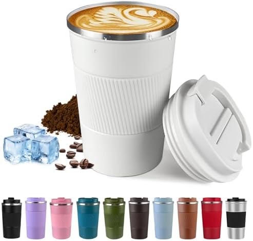 Vacuum Insulated Stainless Steel Travel Coffee Mug,Leak Proof Cup with Lid