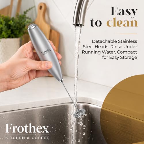 Milk Frother Handheld Electric Whisk with Stand & Batteries Coffee Latte