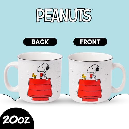 Silver Buffalo Peanuts Snoopy and Woodstock, Ceramic Camper Mug, 20oz
