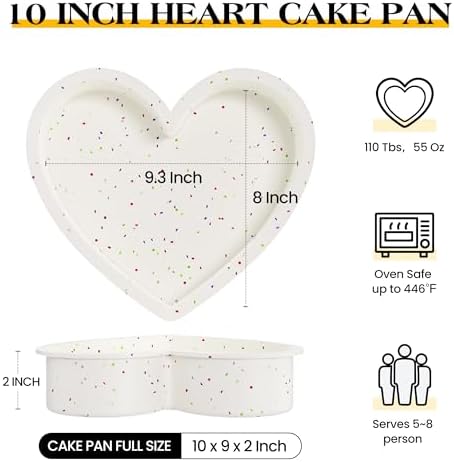 10 Inch Heart Shaped Silicone Cake Pans, Cream, Set of 3