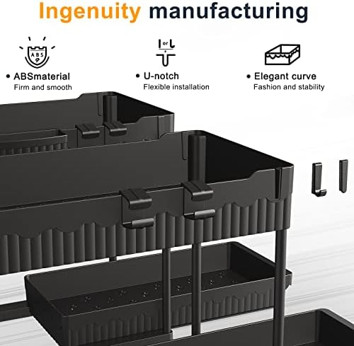 Sevenblue 2-Pack 2-Tier Under Sink Organizers with Sliding Drawers