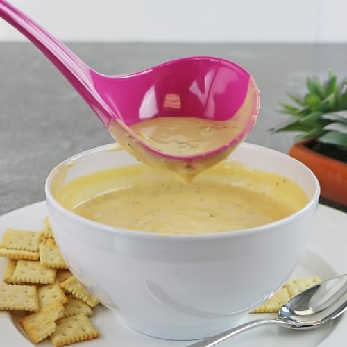 Reston Lloyd Melamine Soup Ladle Kitchen Utensil, Premium Quality Utensil with Heat Resistant Ergonomic Handle, Durable BPA-Free Plastic, 10.5 inch long, One Piece, Magenta