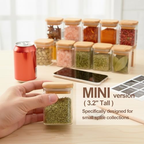 ComSaf Spice Jars 4oz 16 Pack, Seasoning Containers with labels 54 Labels