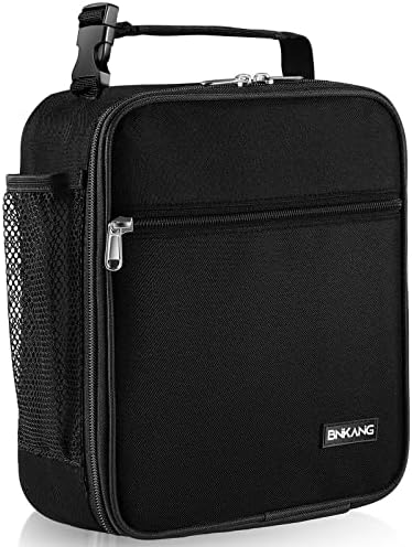 Lunch Box Insulated Lunch Bag - Durable Small Lunch Bag Reusable Adults Tote Bag Lunch Box for Adult Men Women (Black)