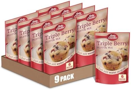 Betty Crocker Triple Berry Muffin Mix, 6.5 oz (Pack of 9)