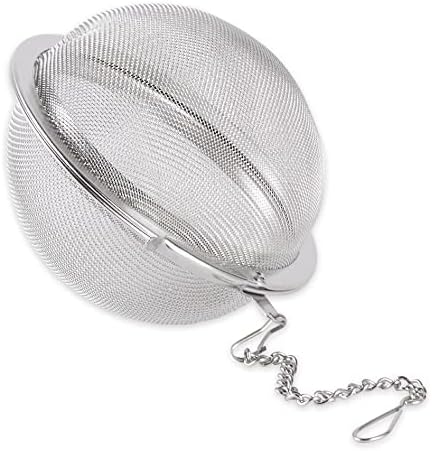 RSVP International Endurance Collection Mesh Loose Leaf Tea Strainer/Infuser Ball, 18/8 Stainless Steel and Dishwasher Safe, 3" Diameter