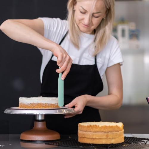 Silicone Jar Spatula,Non-Stick Heat Resistant Kitchen Thin Spatula,Sourdough Stirring Stick,Jam Spreader for Peanut Butter,Cake Cream Butter Spatulas for Scraping Icing Bread Cream (Light green)