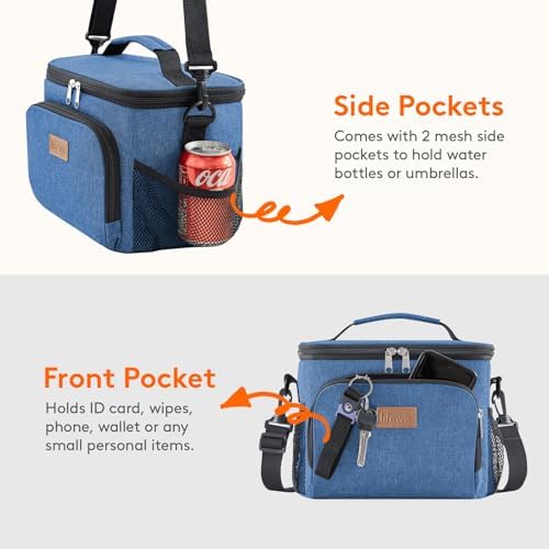 Lifewit Reusable Insulated Lunch Bag, Portable Cooler Freezable Soft Lunchbox Leakproof with Adjustable Shoulder Strap for Men Women Adult for Work Picnic or Travel, 9L 12 Can, Dark Blue