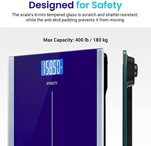 Etekcity Scale for Body Weight, Bathroom Digital Electric Scale for People, Measures Weight up to 400 lbs, Blue (Pack of 5)