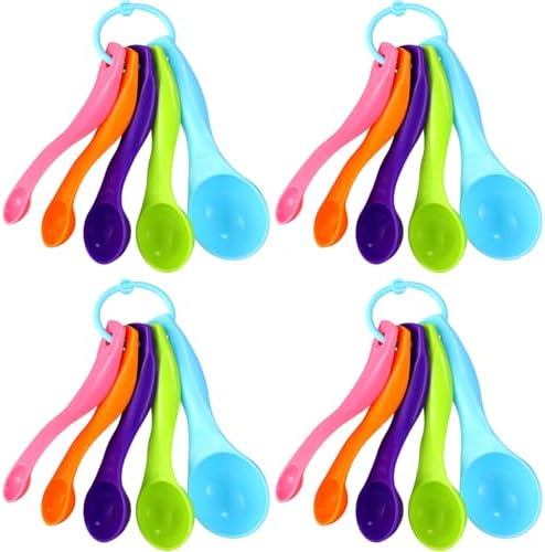 Frienda 20 Pcs Colorful Plastic Measuring Spoons for Kitchen Baking