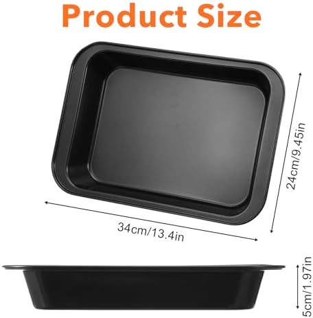 Set of 4 Rectangular Cake Pan, 9 x 13 Inch Non-Stick Baking Pans for Oven, Deep Baking Pan Cookie Sheet Tray BPA Free Heavy Duty Carbon Steel Bakeware for Brownie Lasagna Casserole Bread