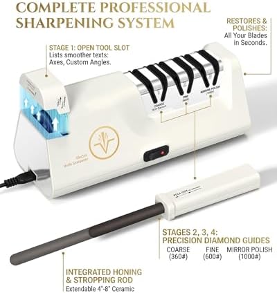 Professional Electric Knife Sharpener with Extendable Sharpening Rod