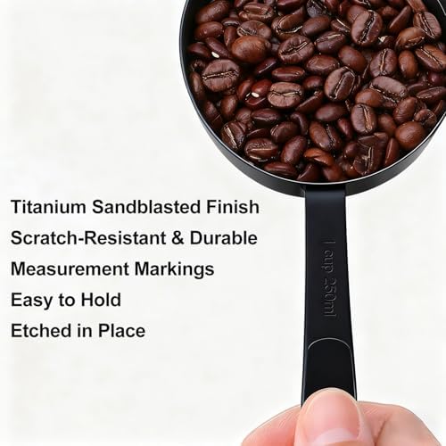Bopei 10-Pcs Stainless Steel Measuring Cups & Spoons Set, Matte Black