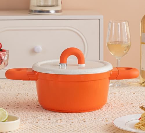 Alpstone 5QT Nonstick Stock Pot with Lid, Orange
