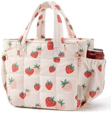 BAGSMART Lunch Bag Women Small Cute Quilted Insulated Leakproof Lightweight