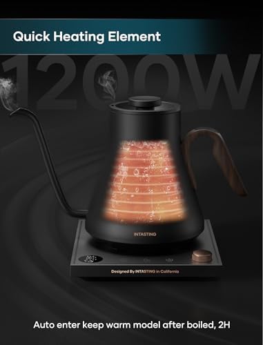 INTASTING Gooseneck Electric Kettle with ±1℉ Temperature Control, 0.9L