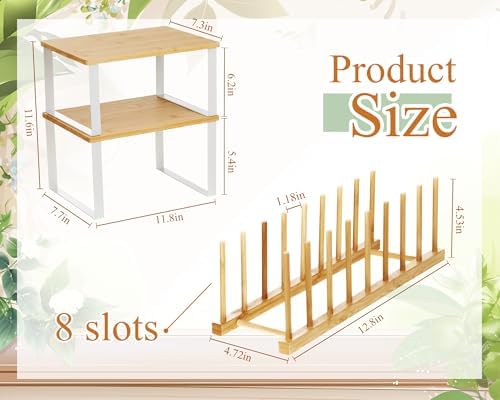 4 Pcs Kitchen Organizer Accessories Set for Cabinet, Wood, 11.8 x 7.9''