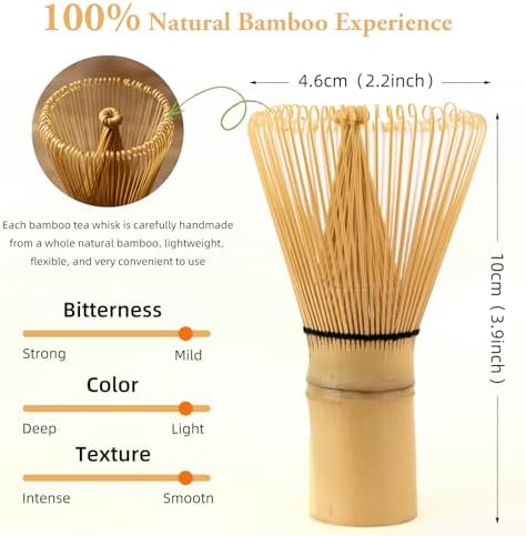 Golden Bamboo Matcha Whisk Handcrafted Japanese Chasen Traditional Green Tea Powder Stirrer for Matcha Latte Bamboo Whisk For Matcha Tea