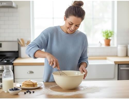 Tribello Large Mixing bowls 5-Quart 169oz - Plastic Salad/Mixing/Serving Bowl 1 pack