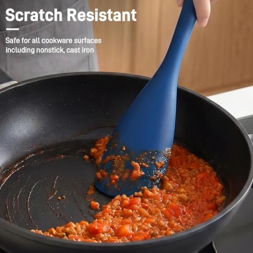 3 PACK Silicone Cooking Spatula & Spoon for Nonstick Cookware, BPA-Free