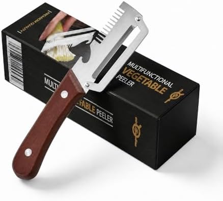 Multifunctional Vegetable Peeler with Wooden Handle