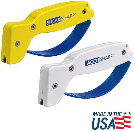 AccuSharp Hand-Held Carbide Blade Sharpener & ShearSharp Scissor Sharpener, Restores and Hones Straight & Serrated Knives, Revives the Edge of General Purpose Scissors