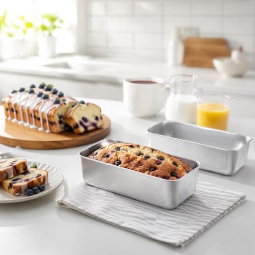 Homikit 10 Pack Stainless Steel Loaf Pan Set for Bread Baking 9x5 Inches