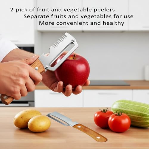 2PCS Multifunctional Vegetable Peeler for Kitchen, Scallion Shredder